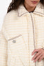 KhrisJoy White Crystal Embellished Tweed Down Jacket Size 0