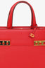 Delvaux Red Leather Tempete Crush PM Top Handle