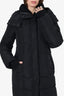 Mackage Black Hooded Belted Long Puffer Coat Size S