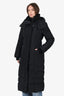 Mackage Black Hooded Belted Long Puffer Coat Size S