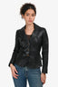 Vivienne Westwood Vintage Black Leather Pleated Hem Blazer Est. Size XS-S