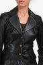 Vivienne Westwood Vintage Black Leather Pleated Hem Blazer Est. Size XS-S