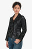 Vivienne Westwood Vintage Black Leather Pleated Hem Blazer Est. Size XS-S