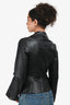 Vivienne Westwood Vintage Black Leather Pleated Hem Blazer Est. Size XS-S
