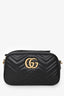 Gucci Black Leather GG Marmont Small Camera Crossbody Bag