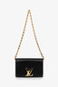 Louis Vuitton Black Leather Louise Wallet On Chain