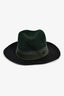 Maison Michel Blue/Green Felt Wide Brim Hat Size L
