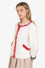 Moschino Cheap and Chic White/Multicolour Gemstone Trim Jacket Size 8