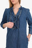 Self Portrait Denim Long-Sleeve Dress Size 12