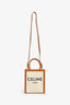 Celine Beige Logo Canvas Mini Vertical Cabas Tote Bag with Strap