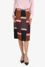Marni Pink/Burgundy Patterned Knee Length Pencil Skirt Estimated Size S