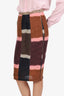 Marni Pink/Burgundy Patterned Knee Length Pencil Skirt Estimated Size S