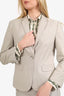 Gucci Beige Single Breasted Blazer/Straight Leg Pants Size 44/42