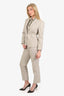 Gucci Beige Single Breasted Blazer/Straight Leg Pants Size 44/42
