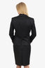 Gucci Black Wool Single Breasted Bamboo Detail Blazer + Skirt Size 44