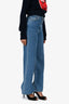 Ganni x Levi's Blue Denim High Loose Straight Legged Jeans Size 25