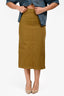 Dries Van Noten Brown Denim Midi Skirt Size 34