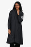 Thom Brown Black Striped Detail Hooded Raincoat Size 38