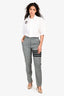 Thom Browne Black/White Wool Houndstooth Striped Pants Size 38