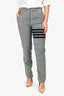 Thom Browne Black/White Wool Houndstooth Striped Pants Size 38