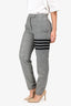 Thom Browne Black/White Wool Houndstooth Striped Pants Size 38