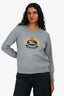 Burberry Grey Logo Embroidered Crewneck Sweater Size XS