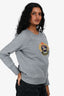 Burberry Grey Logo Embroidered Crewneck Sweater Size XS