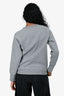 Burberry Grey Logo Embroidered Crewneck Sweater Size XS