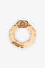 Christian Dior Gold Tone Metal Faux Pearl Crystal Embellished CD Hoop Earrings