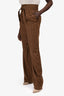 Max Mara Brown Wool/Cashmere Pinstripe Wide Legged Pants Size 8 US with Belt