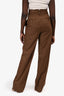Max Mara Brown Wool/Cashmere Pinstripe Wide Legged Pants Size 8 US with Belt
