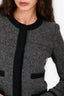 IRO Grey/Black Wool Shoulder Padded Tweed Jacket Size 36