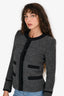 IRO Grey/Black Wool Shoulder Padded Tweed Jacket Size 36
