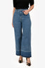 Veronica Beard Blue Denim Grant High Rise Wide Legged Cropped Jeans Size 26