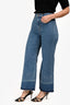 Veronica Beard Blue Denim Grant High Rise Wide Legged Cropped Jeans Size 26