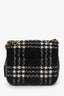 Pre-Loved Chanel™ 2022 Black/Grey Wool Tweed CC Square Flap Bag