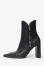 Alexander Wang Black Leather Square-Toe Ankle Boot Size 39.5