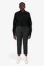 Blumarine Grey Crystal Detail Straight Leg Trousers Size 46