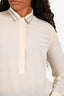 Brunello Cucinelli Beige Silk Monili Trim Blouse Size L