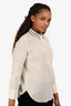 Brunello Cucinelli Beige Silk Monili Trim Blouse Size L