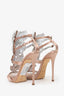 Giuseppe Zanotti Rose Satin Coline 110 Cruel Crystal Wing Sandals Size 35