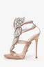 Giuseppe Zanotti Rose Satin Coline 110 Cruel Crystal Wing Sandals Size 35