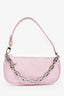 By Far Lilac Croc Embossed Mini Rachel Bag