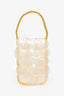 Vanina Hand Beaded Pearlescent Shell 'Noisette' Mini Top Handle Bag