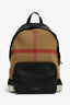 Burberry Black/Beige Leather 'Abbeydale' Canvas Backpack