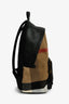 Burberry Black/Beige Leather 'Abbeydale' Canvas Backpack