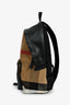 Burberry Black/Beige Leather 'Abbeydale' Canvas Backpack