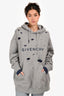 Givenchy Grey Cotton Logo-Print Ripped Hoodie Size S