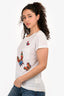 Valentino White Butterfly Bead Embroidered T-Shirt Size S