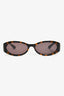 Gucci Brown Tortoise Acrylic Slim GG Sunglasses